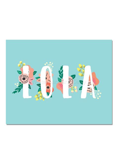 Lola Baby Name Wall Art Lola Baby Name Sign Lola Party Lola Etsy