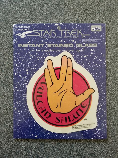 Vulcan Salute Spock Window Cling Vintage 1979 Star Trek The Motion