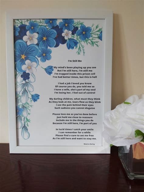 Alzheimersdementia Poem Im Still Me A4 Print On Etsy