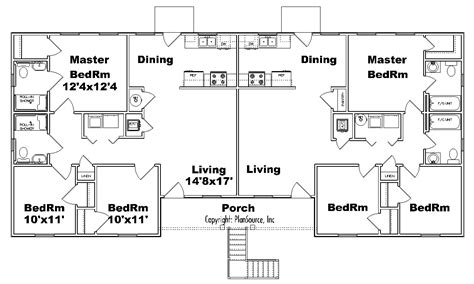 Fourplex Apartment J1031 4 Plansource Inc