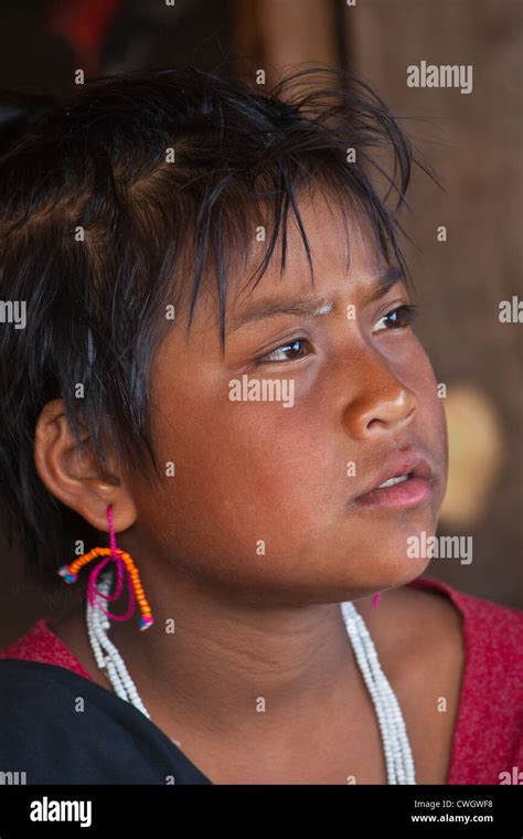 A Young Girl Of The Ann Tribe In A Village Near Kengtung Or Kyaingtong