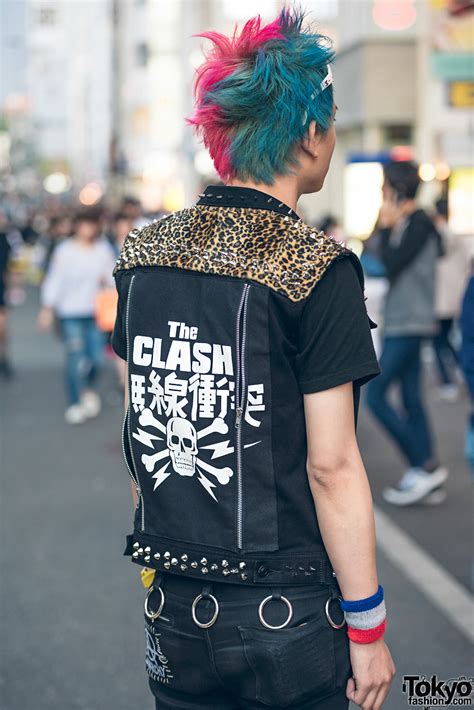 Punk Street Style In Tokyo W Studded The Clash Vest And Dr Martens