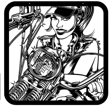Biker Chick Bike Harley Girl Pinup Svg Dxf Cut Ready File Etsy Uk
