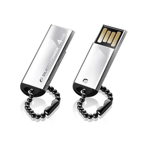 Silicon Power Flash Drive 4gb Touch 830 Silver Usb Flash Drives