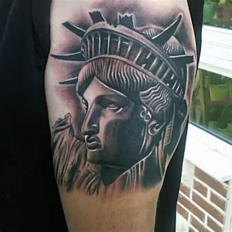 So patriots are honoring her by getting inked up and displaying their freedom. 70 Statue Of Liberty Tattoo Designs For Men - New York City