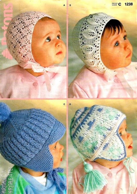 Patons 1238 Double Knitting Patterns Baby Hat Knitting Pattern Baby