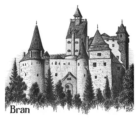 Bran Castle Romania Michael Rush Drawings And Illustration