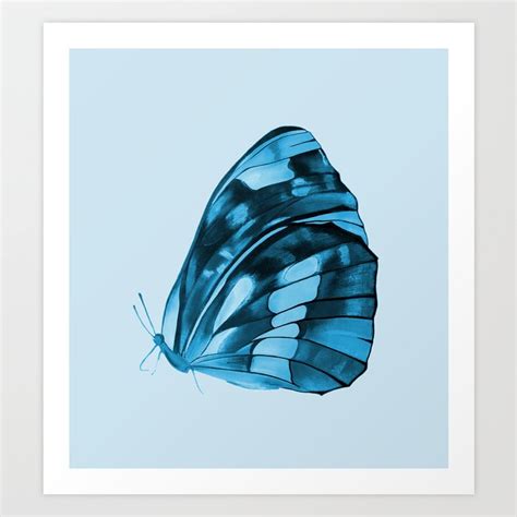 Blue Butterfly Art Print By Deyana Deco Society6