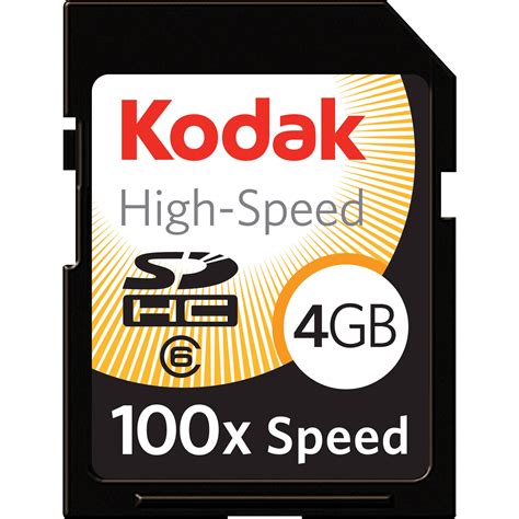 Kodak 4gb Sdhc Memory Card High Speed Class 6 Ksd4gbhsbna100 Bandh