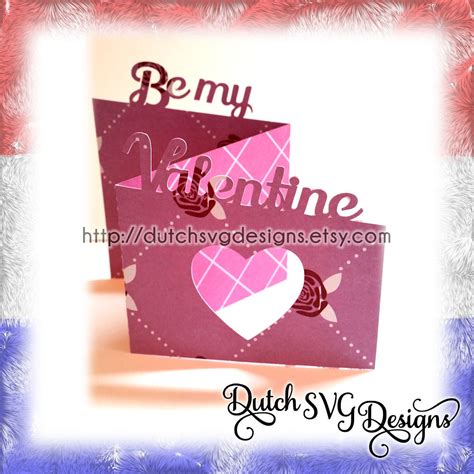 Valentine card cutting file Be my Valentine, in Jpg Png SVG EPS DXF