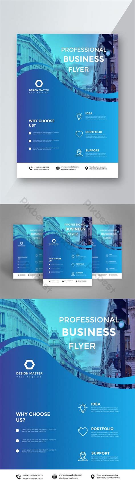 Modern Gradient Blue Business Flyer Design Ai Free Download Pikbest