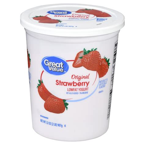 Great Value Original Strawberry Lowfat Yogurt 32 Oz