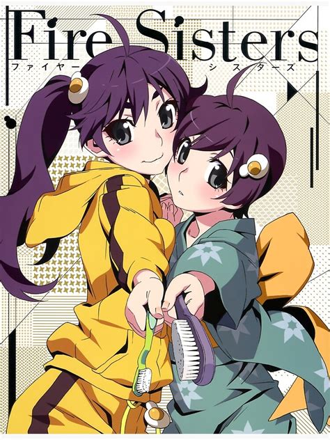 Monogatari Series Araragi Tsukihi And Araragi Karen Fire Sisters