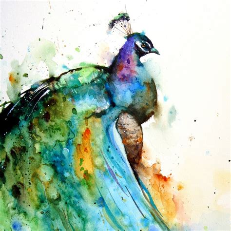 Peacock Watercolor Bird Print Bird Art By Dean Crouser Etsy Uk