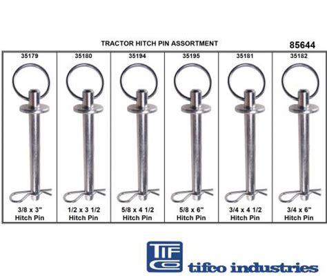 Tifco Industries Part Tractor Hitch Pin Assortment