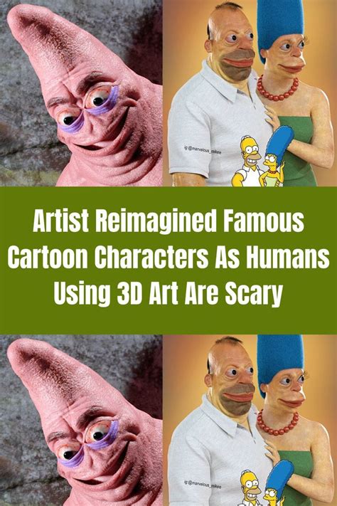 Cartoon Characters As Humans Fictional Characters Creepy Scary