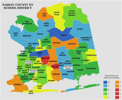 Nassau County New York School District Map Nassau County Nassau