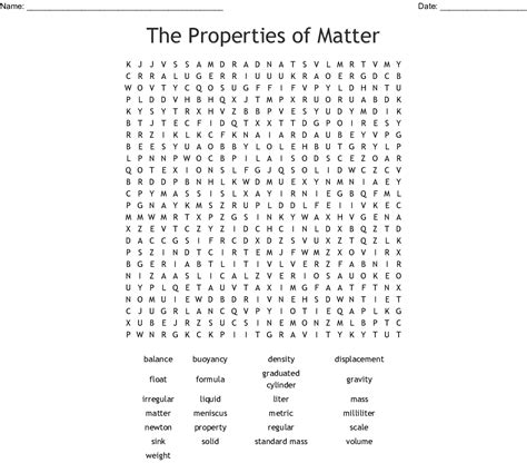 Matter Word Search Printable Word Search Printable