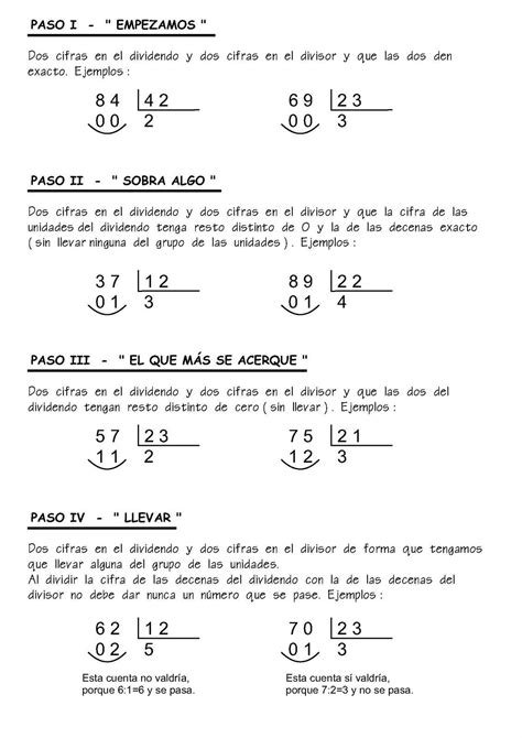 Fichas Para Practicar La División Escuela En La Nube Divisiones