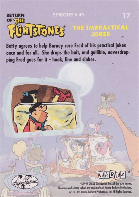 Toys And Stuff Cardz 1994 Return Of The Flintstones Cards 15 21 The