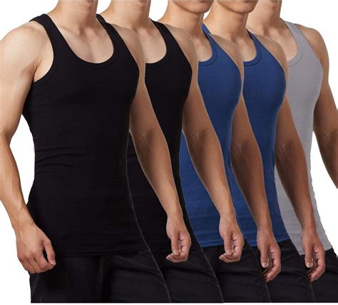 Falary Mens Vest Tops Pack Of Tank Tops Fitted Cotton Basic