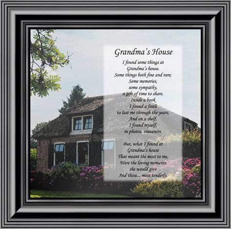 Grandmas House Thanking Grandma For All She Has Done Framed Poem