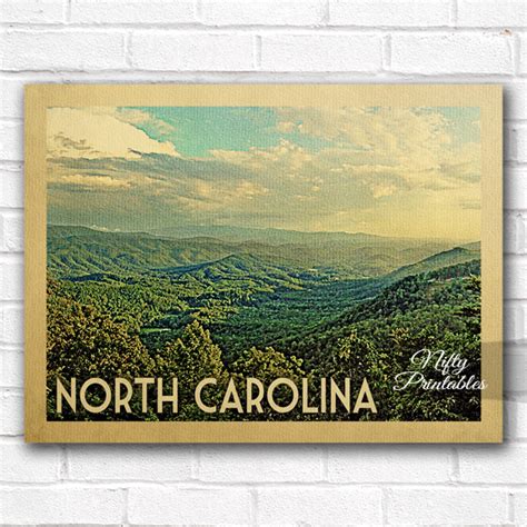 North Carolina Vintage Travel Poster Nifty Printables