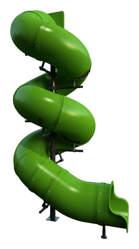 15 Foot Deck Height Spiral Tube Slide Slide And Supports Only