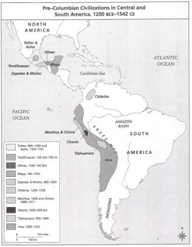 Pre Columbian Civilizations In Central America Historical Maps On