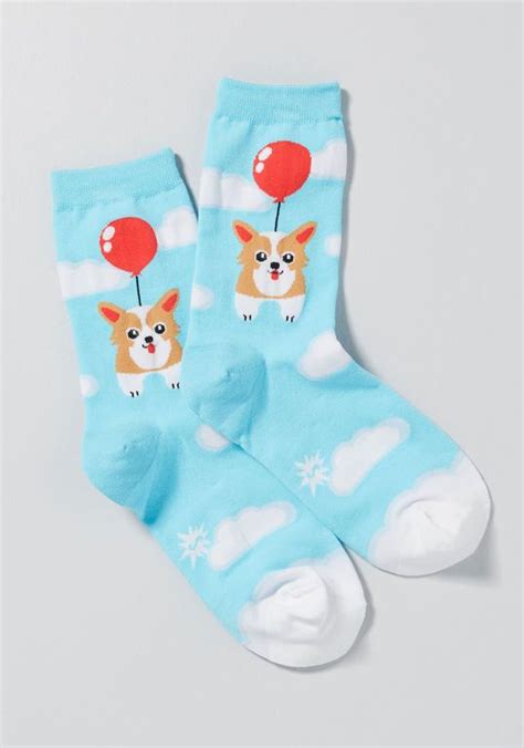 Canine In Flight Corgi Socks In 2019 Corgi Socks Socks Blue Socks