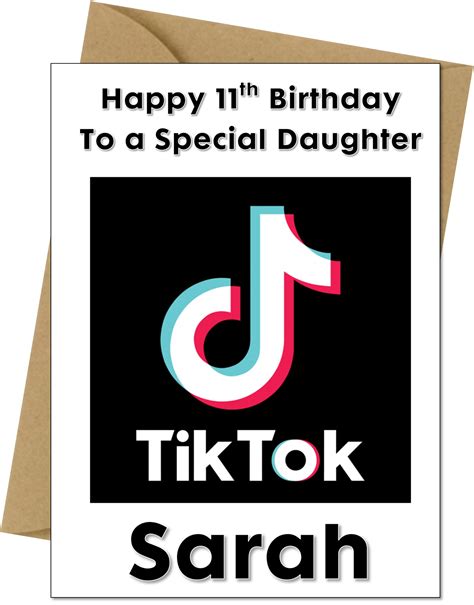 Personalised Birthday Card Tiktok Tik Tok Any Name Age Etsy