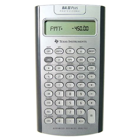 For this tutorial, we are going to learn some 2 simple settings for the ba ii plus calculator that can help you shave precious seconds off each calculation. Texas Intruments BA II Plus Professional - Calculatrice ...
