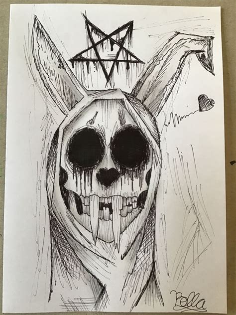 Creepy Bunny Scary Drawings Weird Drawings Easy Animal Drawings