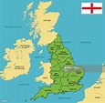 Sehr Detaillierte Landkarte Von England Mit Regionen Und Ihre ...