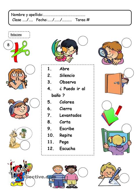 Lenguaje En El Clase Actividades Para Clase De Español Vocabulario