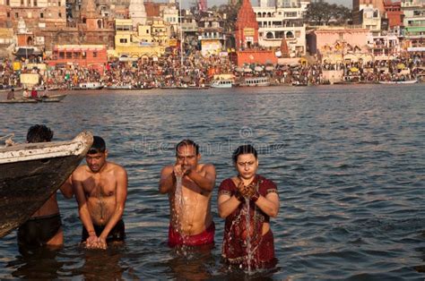 Holy Bath In Ganga River Editorial Image Image Of Indian 24485175