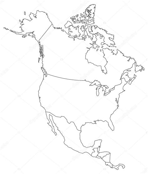 Slepá Mapa Severní Ameriky Stock Vector Od © Delpieroo 51647491