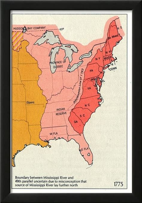Map Of United States Territorial Growth 1775 Art Poster