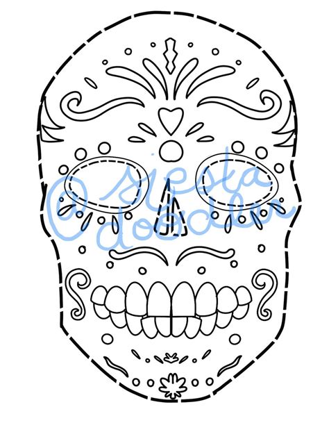Sugar Skulls Coloring Activity Sheet Digital Pdf Download Etsy