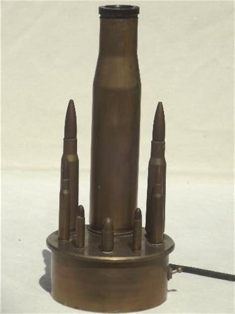Vintage Trench Art Lamp Wwii Brass Shell Casings From Artillery And Rifles