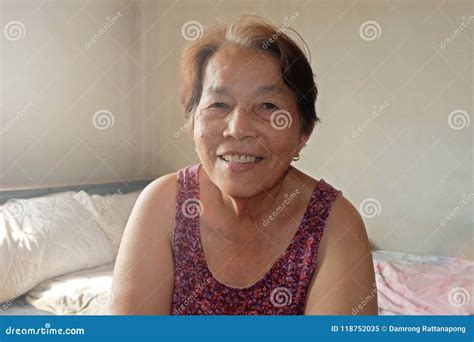 Portrait Of Elderly Asian Woman Stock Image Image Of Background Hair 118752035