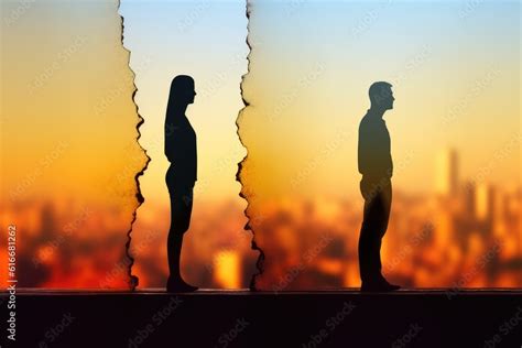 Angry Man And Woman Turning Away From Each Other Crossing Their Arms Ripped Picture Standing