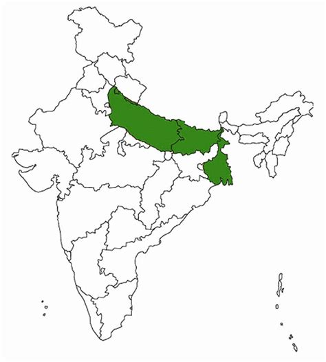 Map Of India Showing The Proposed Extant Of Gangetic Plains