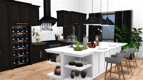 Found in tsr category 'sims 4 kitchen sets'. Mina Kitchen Contemporary Shaker-Style Updated at ...