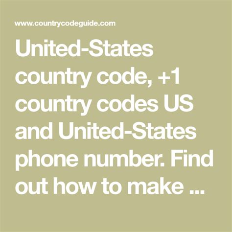 United States Country Code 1 Country Codes Us And United States Phone