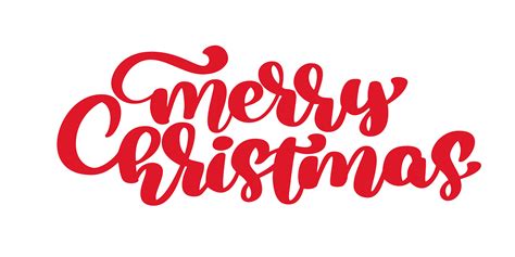 Merry Christmas Red Vector Calligraphic Lettering Text For Design