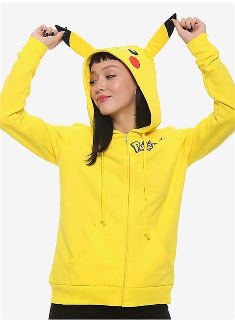 Hot Topic Pokemon Pikachu Character Girls Hoodie Hoodie Girl