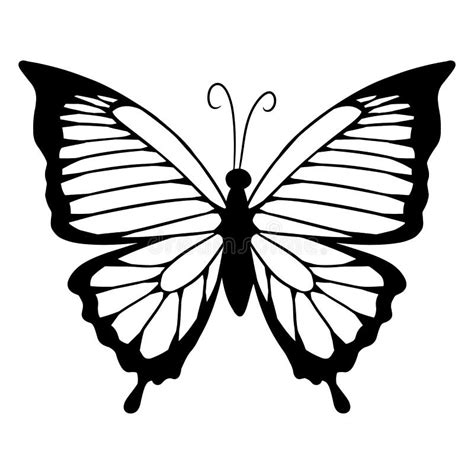Icono Del Vector De La Silueta De La Mariposa Aislado Ilustración Del