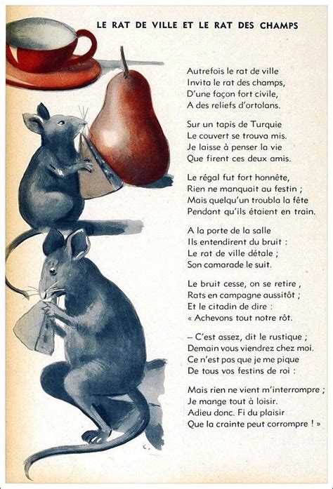 Le Rat De Ville Et Le Rat Des Champs Fables De La Fontaine Jean De