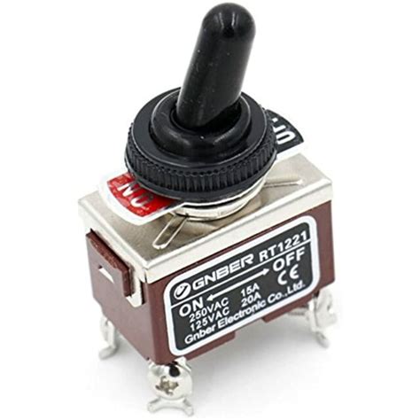 Toggle Switch Dpst No Off 2 Position 125vac 20a With Rainproof Cap